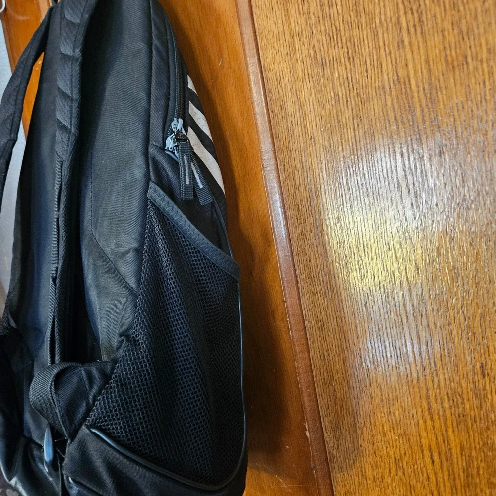 Adidas Backpack Unisex OS Stadium II Black Silver Reflective Soccer Sport Bag